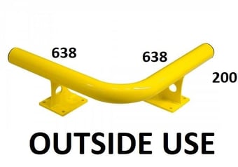picture of BLACK BULL Raised Collision Protection Bars Internal Corner - Outside Use - 200 x 638 x 638mm - Yellow - [MV-202.27.943]