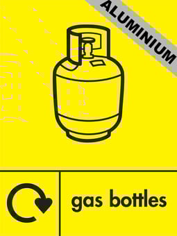 picture of Recycling Signs - Gas Bottles - 300 X 400Hmm - Aluminium - [AS-WR60-ALU]