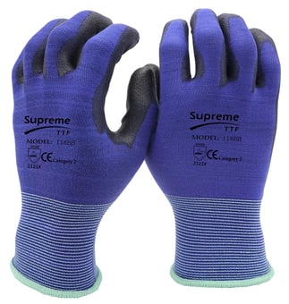 picture of Supreme TTF Lightweight 18 Gauge Liner Blue/Black Safety Gloves - HT-118BB