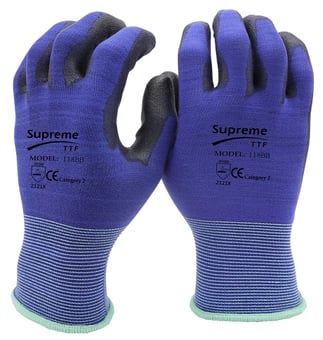 picture of Supreme TTF Lightweight PU-Coated Safety Blue/Black Gloves - HT-118BB