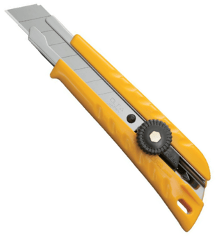 Picture of Olfa L-1 Contractor Heavy-Duty Wheel Lock Snap Knife 18mm - [OFT-OLF/L1]