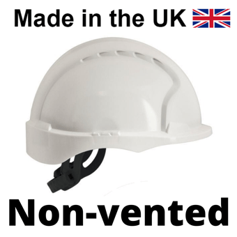 picture of JSP - The New EVO 3 White Safety Helmet - Non-Vented - Short Peak & Slip Ratchet Harness - [JS-AJG160-000-100] - (DISC-R)