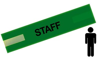 picture of Green - Mens Pre Printed Arm band - Staff - 10cm x 55cm - Single - [IH-ARMBAND-G-STA-B]