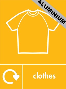 Picture of Recycling Signs - Clothes - 300 X 400Hmm - Aluminium - [AS-WR51-ALU]