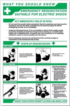 Picture of Emergency Resuscitation Poster - 400 x 600Hmm - 1mm Rigid Plastic - [AS-WSK10-RP]