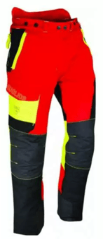 picture of Solidur COPA Class 1 Type A COMFY Chainsaw Trousers Red/Yellow - SEV-COPARE