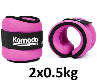 picture of Komodo Neoprene Ankle Weights - Pink - Pair - [TKB-NEO-ANK-1KG-PNK]