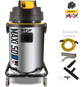picture of MAXi - H-Class Industrial Dust Extraction Vacuum Cleaner - 240V - 50L - 1750w - [VT-MAXI-H-240-50L] - (LP)