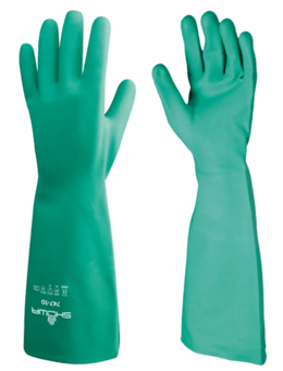 picture of Showa 747 Nitrile Gauntlet With Chemical Resistance Gloves 48cm - GL-BST747G