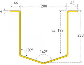 picture of TRAFFIC-LINE Wall Mounted Cable/Hose Protector - Indoor Use - 300 x 292 x 230mm - Powder Coated - Yellow/Black - [MV-200.28.445]