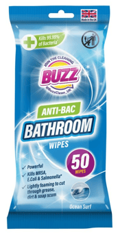 picture of Buzz Bathroom Anti Bacterial Wipes Ocean - 50 Pack - [OTL-321594]