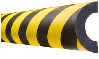 picture of TRAFFIC-LINE Pipe Protection - CURVATURE 60 - Self-Adhesive 1,000mm Lengths - Yellow/Black - [MV-422.17.049]
