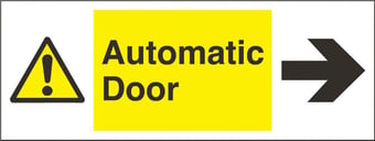 picture of Automatic Door Sign - Arrow Pointing Right - 200 x 75Hmm - Rigid Plastic - [AS-WA214-RP]