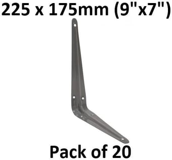 picture of Shelf Bracket - Grey London Type - 225 x 175mm (9"x7") - Pack of 20 - [CI-CJ06L]