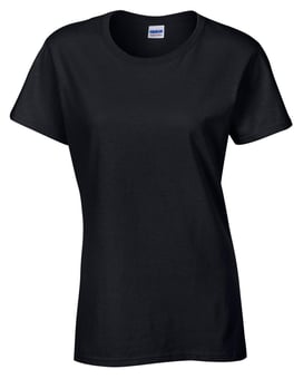 picture of Gildan Cotton Short Sleeve Crew Neck Black Ladies T-shirt - BT-5000L-BLK