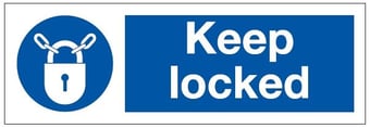 Picture of Keep Locked Sign LARGE - 600 x 200Hmm - Rigid Plastic - [AS-MA36-RP]  