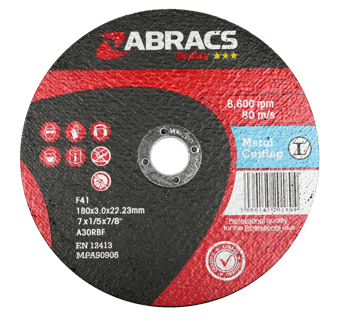 picture of Abracs Proflex 178mm x 3mm x 22mm Flat Metal Cutting Disc - A30S4BF Grade - Box of 25 - [ABR-PF17830FM]