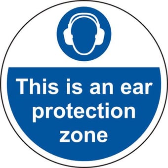 picture of Spectrum 400mm dia. This Is An Ear Protection Zone Floor Graphic - SCXO-CI-13029