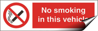 picture of No Smoking in this Vehicle Sign - 150 X 50Hmm - Self Adhesive Vinyl - [AS-PR321-SAV]