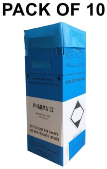 picture of Clinisafe Carboard Carton Containers - 12L - Blue - Pack of 10 - [VC-20505001]