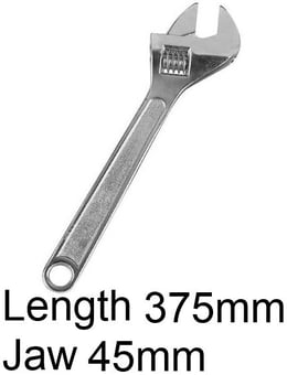 picture of 375mm Adjustable Wrench with 45mm Jaw - [SI-WR50]