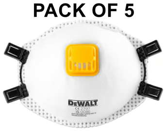 picture of Dewalt FFP2 Disposable Particulate Respirator - Pack of 5 - [FDC-DXIRFFP25]