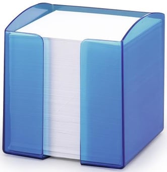 Picture of Durable - NOTE BOX TREND With 800 White Paper Notes - Transparent Blue - 100 x 105 x 100 mm - Pack of 6 - [DL-1701682540]