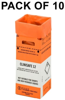 picture of Clinisafe Cardboard Carton Containers - 12L - Orange - Pack of 10 - [VC-20503001]