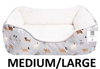 picture of World Of Pets Dog Print Sherpa Pet Bed Medium/Large - [PD-WP1285]