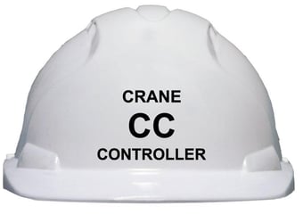 Picture of JSP - EVO3 White Safety Helmet - CRANE CONTROLLER - Printed on Front in Black - [JS-AJF160-000-100]
