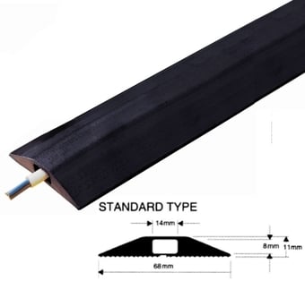 picture of Superior Black Floor Cable Tidy Protector - Best Quality Cover for Permanent Use - Fits 1 x 9mm Cable - Black - VS-StandardType