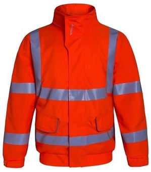 picture of Aqua Orange Hi-Vis Ripstop Breathable Bomber Jacket - FU-JK526OR