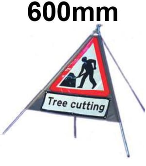 picture of Roll-up Traffic Signs - Tree Cutting - Class 1 Ref BSEN 1899-1 2001 - 600mm Tri. - Reflective - Reinforced PVC - [QZ-7001.600.EF-V.600.TCUT]