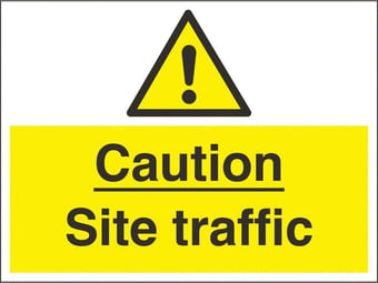 Picture of Caution Site Traffic Sign - 600 x 450Hmm - Rigid Plastic [AS-WA220-RP]