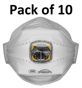 picture of JSP - Springfit™ 425ML FFP2 With Typhoon™ Valved Fold Flat Disposable Mask - Pack of 10 - [JS-BGA172-202-000]