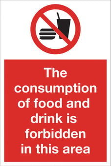 picture of Food and Drink Forbidden Area Sign - 200 x 300Hmm - Rigid Plastic - [AS-PR99-RP]