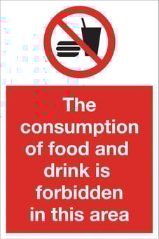 picture of Food and Drink Forbidden Area Sign - 200 x 300Hmm - Rigid Plastic - [AS-PR99-RP]