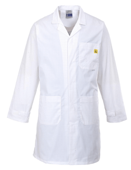 picture of Portwest - AS10 - Anti-Static ESD Coat - White - PW-AS10WHR