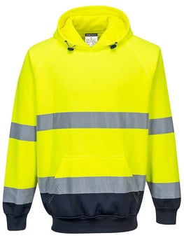 picture of Portwest - Hi Vis Two-Tone Yellow/Navy Hooded Sweatshirt - PW-B316YNR