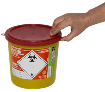 picture of SHARPSGUARD Eco Placenta 2.5 Litre Sharps Bin - [DH-SC912YS]