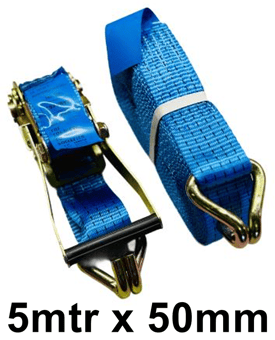 picture of Ratchet Lashing 5000kg BF With Claw Hook Ends - 5mtr x 50mm - [DMC-RCL002]