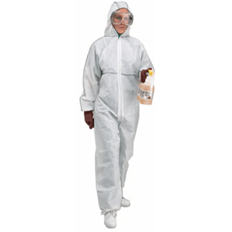picture of MelloGuard SMS Chemical Protection Coverall with Hood - White - Type 5 & 6 50gsm - DU-MGA404-WHITE