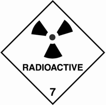picture of UN Hazard Warning Diamond Label Self Adhesive Placard - RADIOACTIVE (Class 7) - [HZ-HZ710]