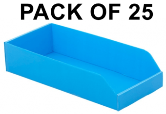picture of Correx Plastic Parts Bins - 100h x 200w x 450d mm - Pack Of 25 - Blue - [BDU-P4520B25]