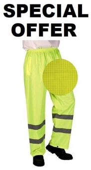 picture of Flame Retardant Anti Static Yellow Hi Vis Over Trousers - BI-505 - (DISC-W)