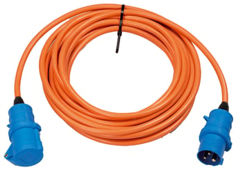 picture of 25m Caravan Mains Extension Lead - Pre-wired 240V 16A Mains Plug - 240V AC - Orange Cable - [RA-RCT1660]