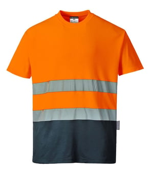 Picture of Portwest - Two Tone Cotton Comfort T-Shirt Orange/Navy - PW-S173ONR