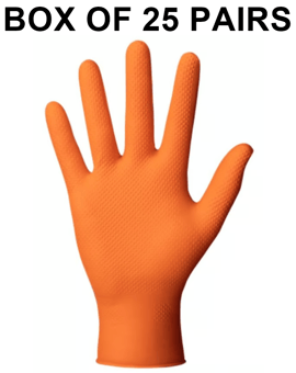 picture of Orange Ideall Grip Powder-Free Gloves - Box of 25 Pairs - JE-RP300270Q