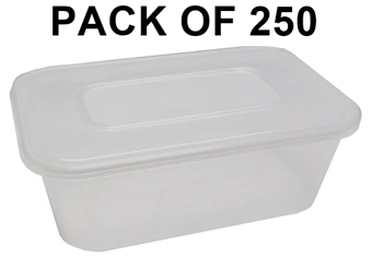 picture of Superior Plastic 750cc Rectangular Containers & Lids - Clear - Pack of 250 - [GCSL-PH-20052060]
