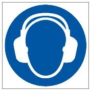 Picture of Ear Protection Logo Sign LARGE - 200 x 200Hmm - Self Adhesive Vinyl - [AS-MA90-SAV] 